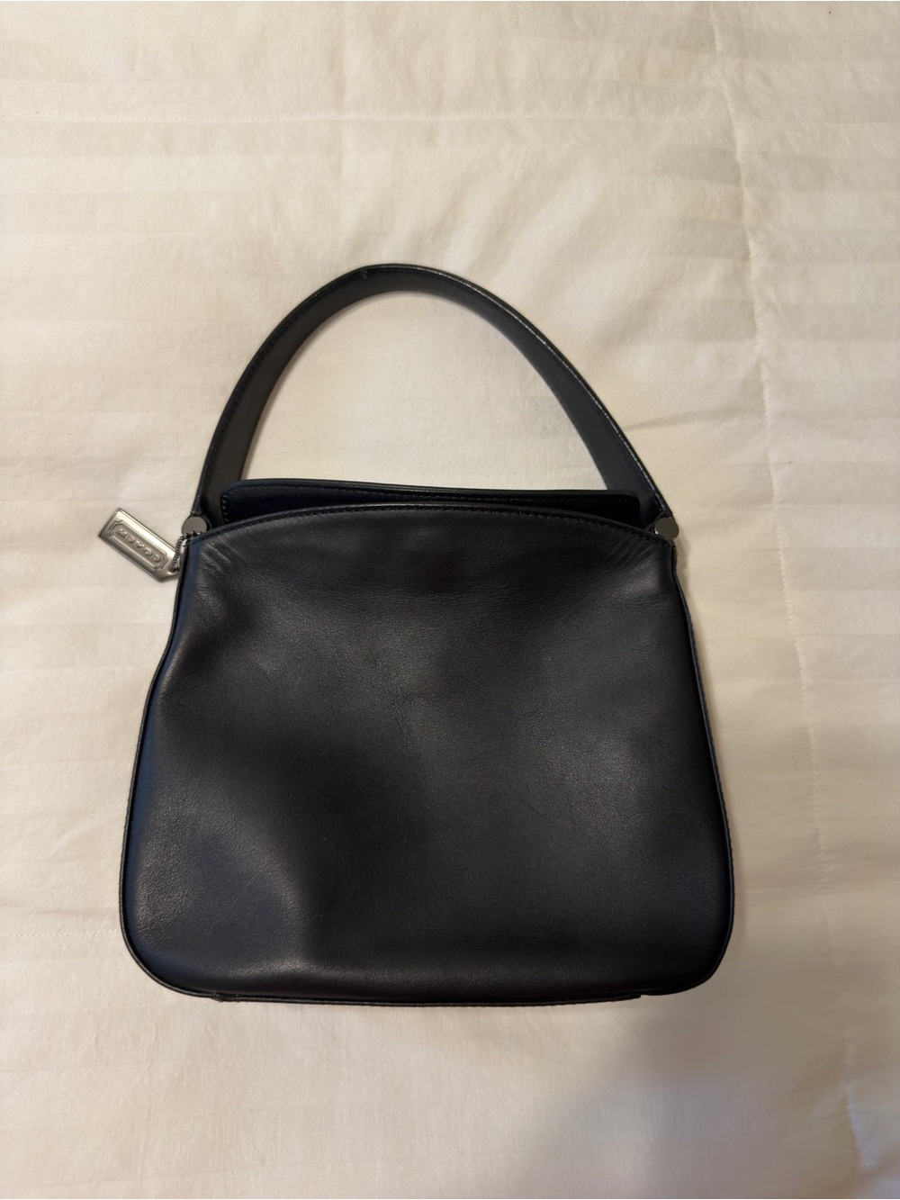 Coach Black Leather Top-Handle Shoulder Bag